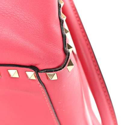 Valentino Garavani Vitello Small Rockstud Double Handle Tote Framboise 33 of 33