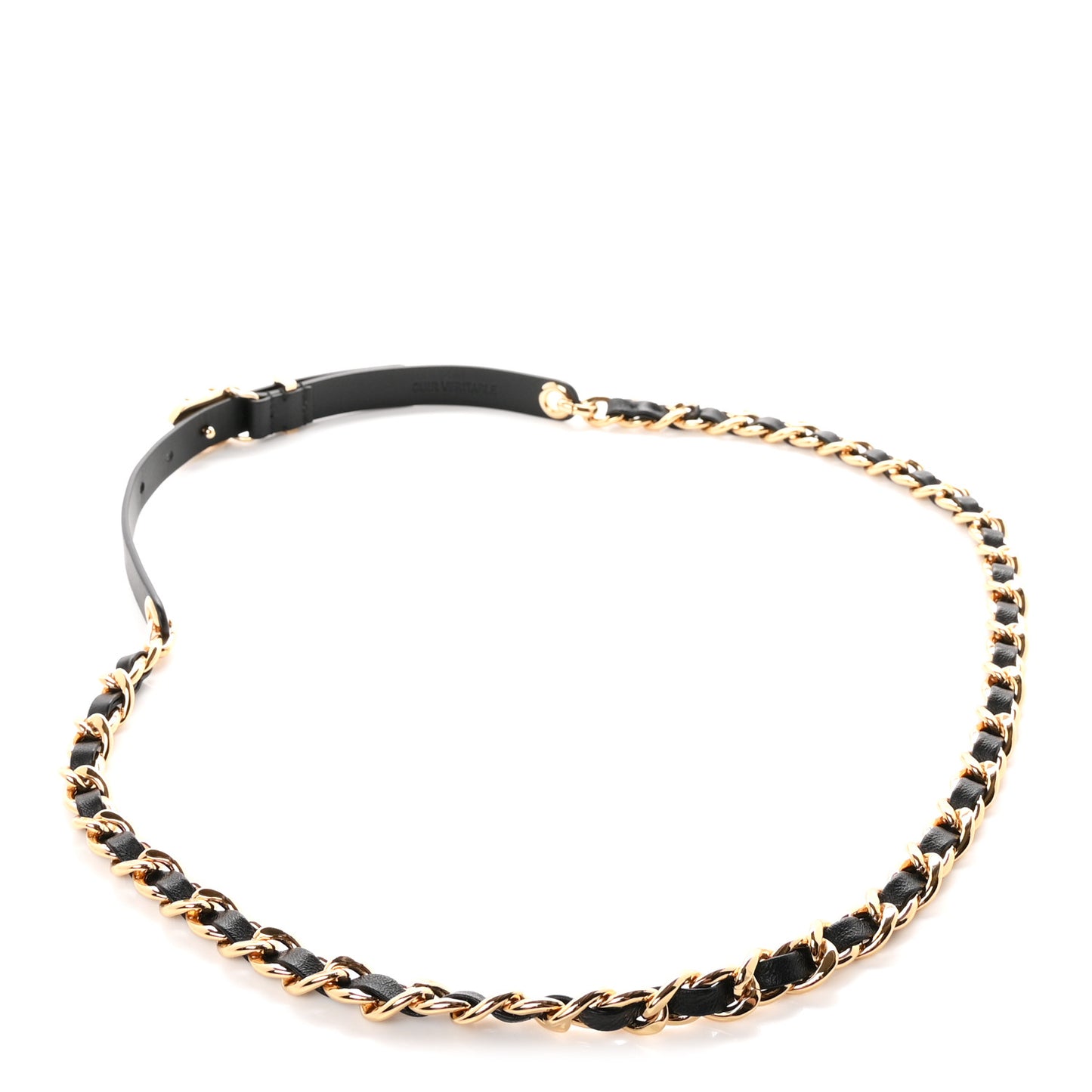 Calfskin Resin CC Chain Belt 90 36 Black