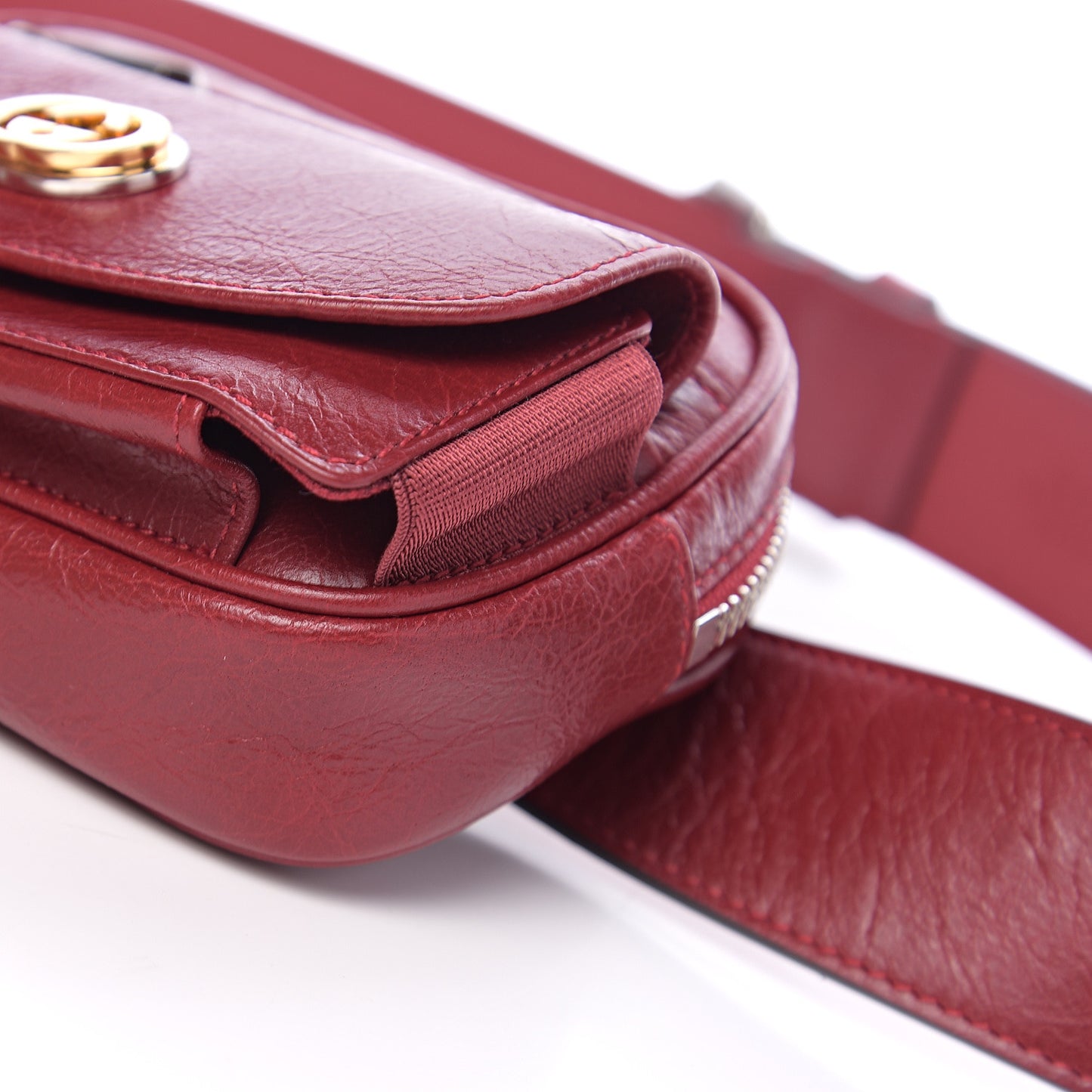 Fluffy Calfskin Mini Morpheus Belt Bag Red