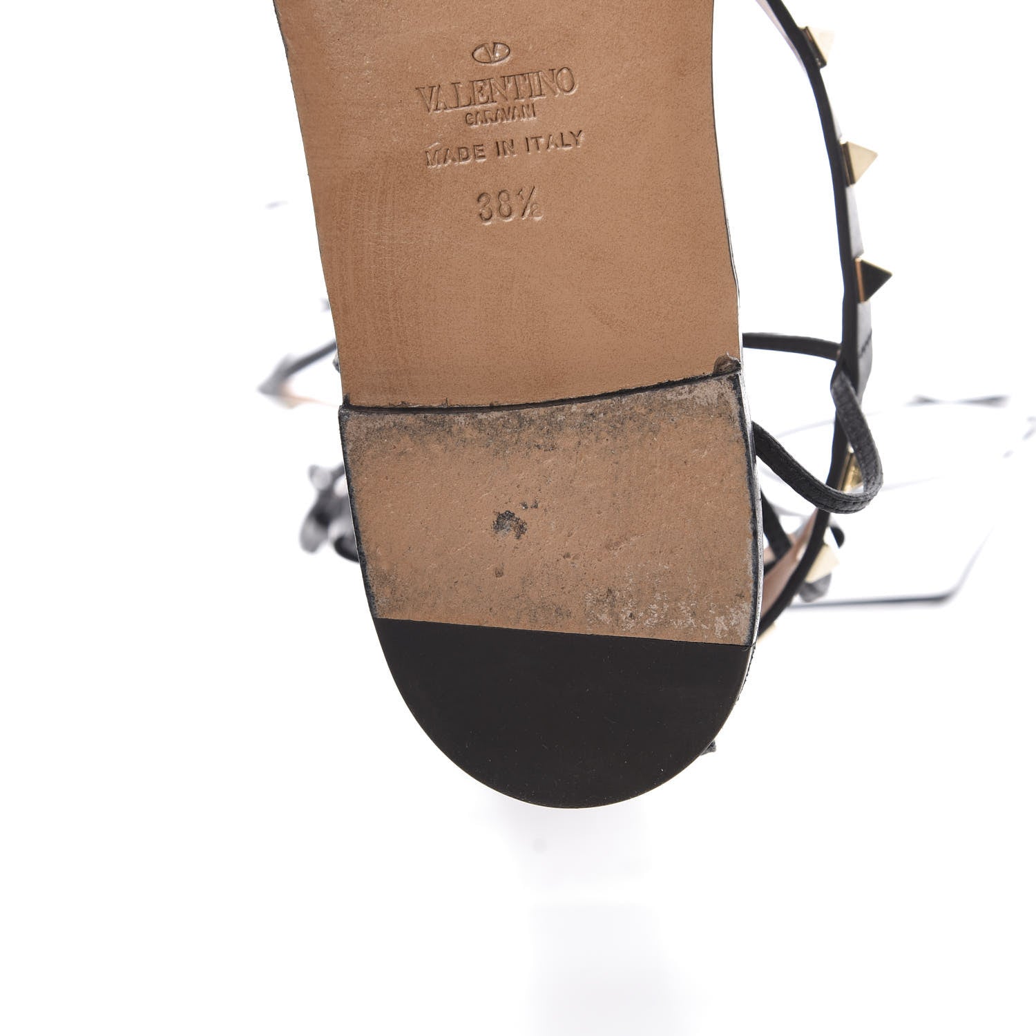 Valentino Garavani Calfskin Rockstud Knee-High Gladiator Sandals 38.5 Black 11 of 11