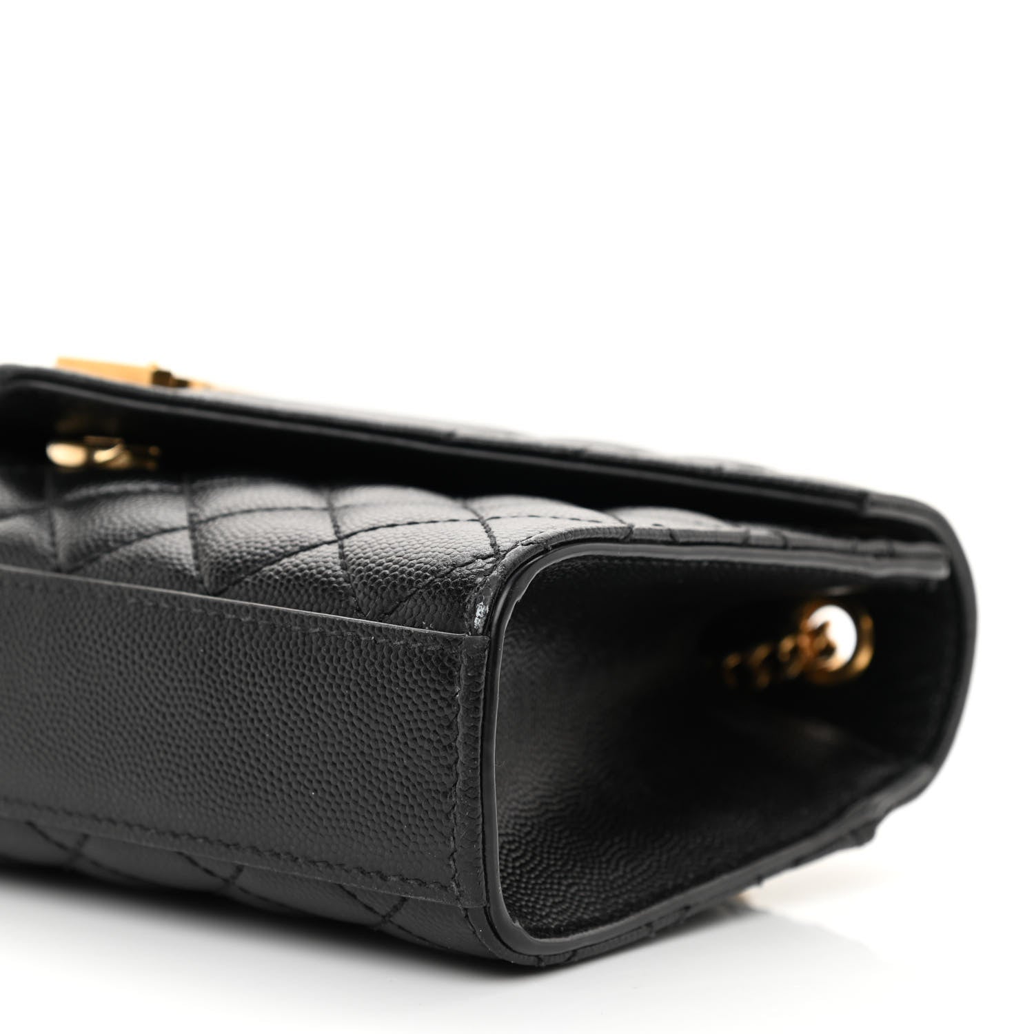 Saint Laurent Grain De Poudre Textured Mixed Matelasse Triquilt Small Monogram Satchel Black 9 of 9