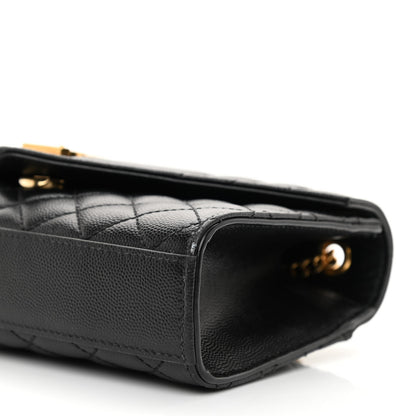Saint Laurent Grain De Poudre Textured Mixed Matelasse Triquilt Small Monogram Satchel Black 9 of 9