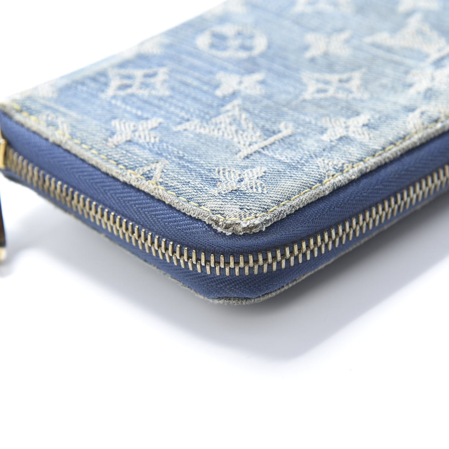 Monogram Denim Zippy Wallet Blue