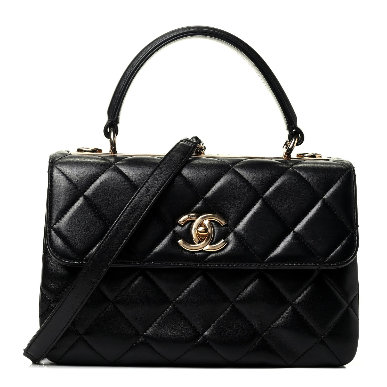Chanel Lambskin Quilted Small Trendy CC Dual Handle Flap Bag Black 1 of 4