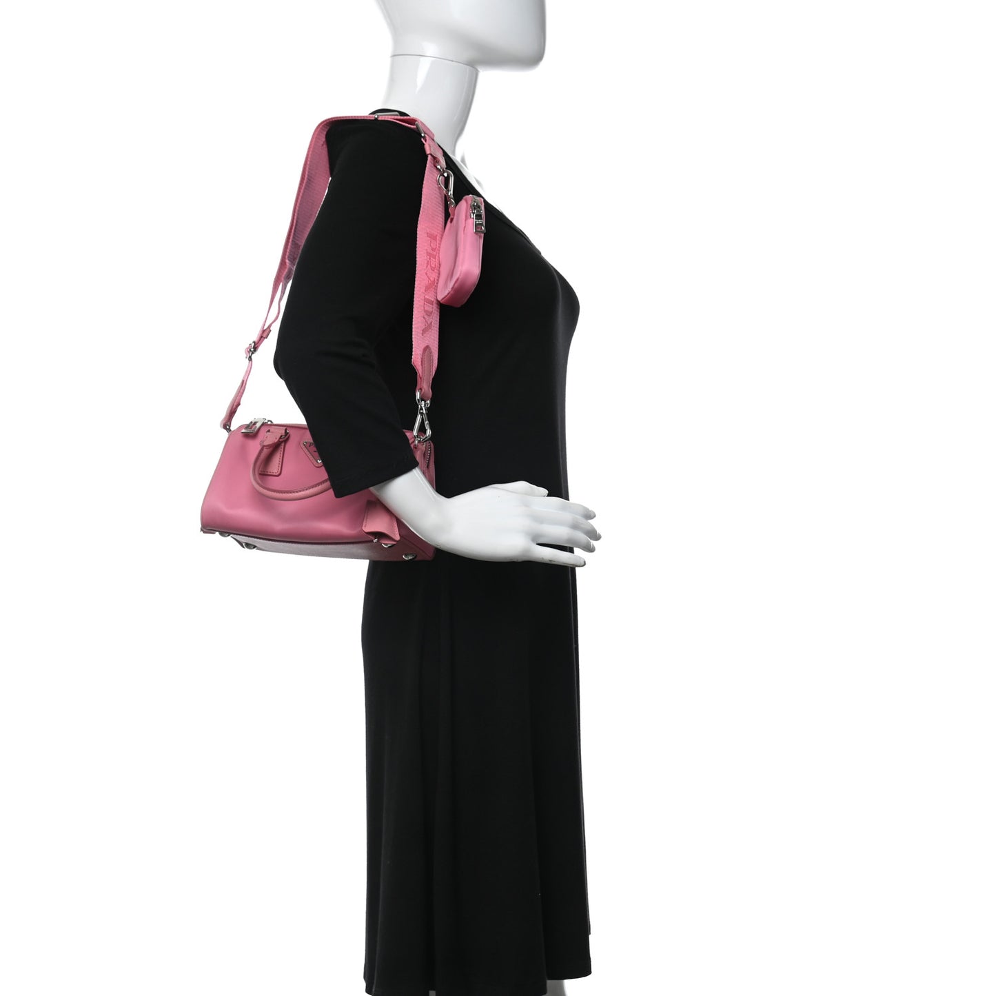 Tessuto Nylon Saffiano Re-Edition 2005 Top Handle Crossbody Bag Rosa