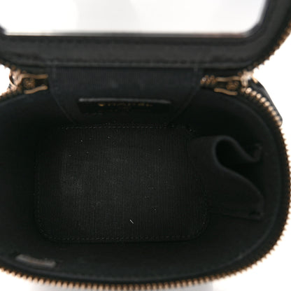 Chanel Lambskin Quilted Mini Vanity Case With Pearl Chain Black 5 of 10