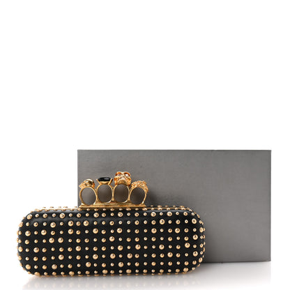 Alexander McQueen Nappa Studded Skull Knuckle Duster Clutch Black 8 of 8