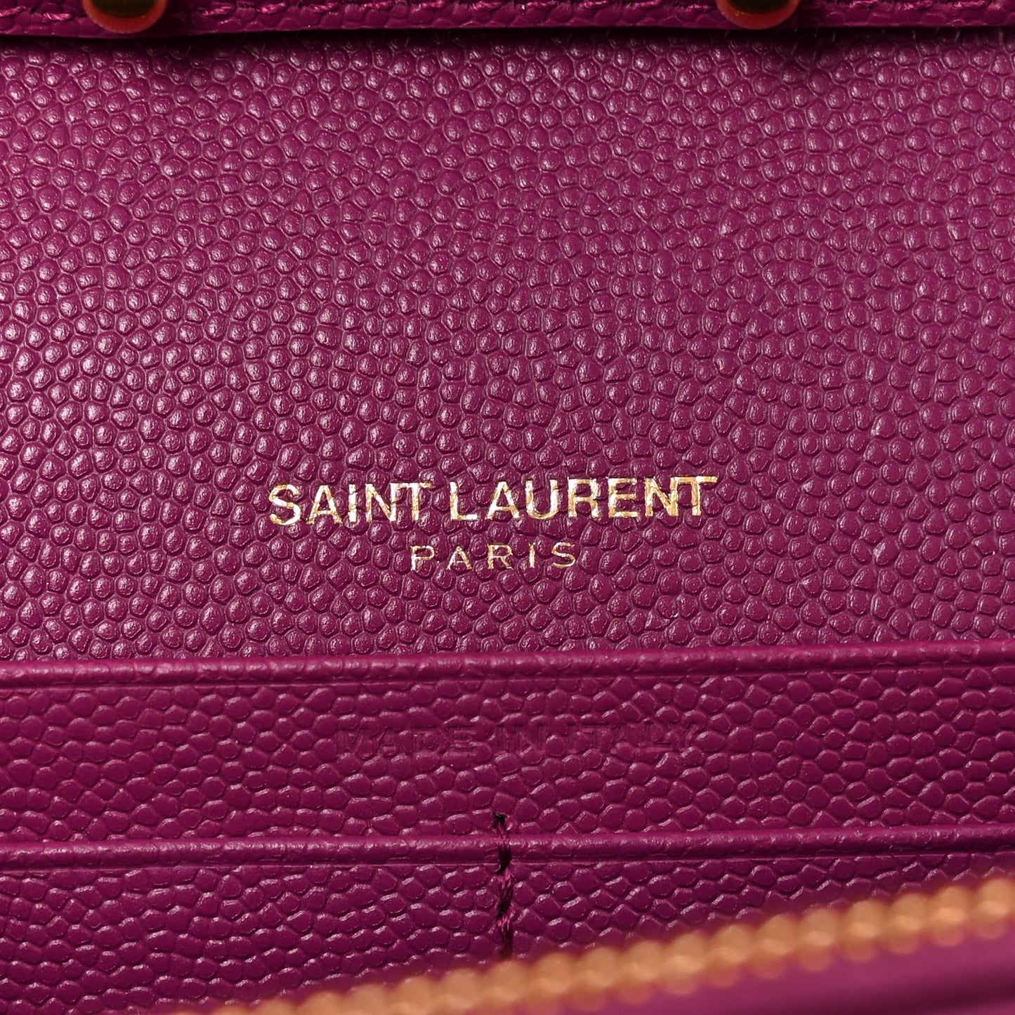 Grain De Poudre Matelasse Chevron Monogram Chain Wallet Dark Grape