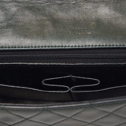 Chanel Lambskin Quilted Small Single Flap Dark Green 11 of 14