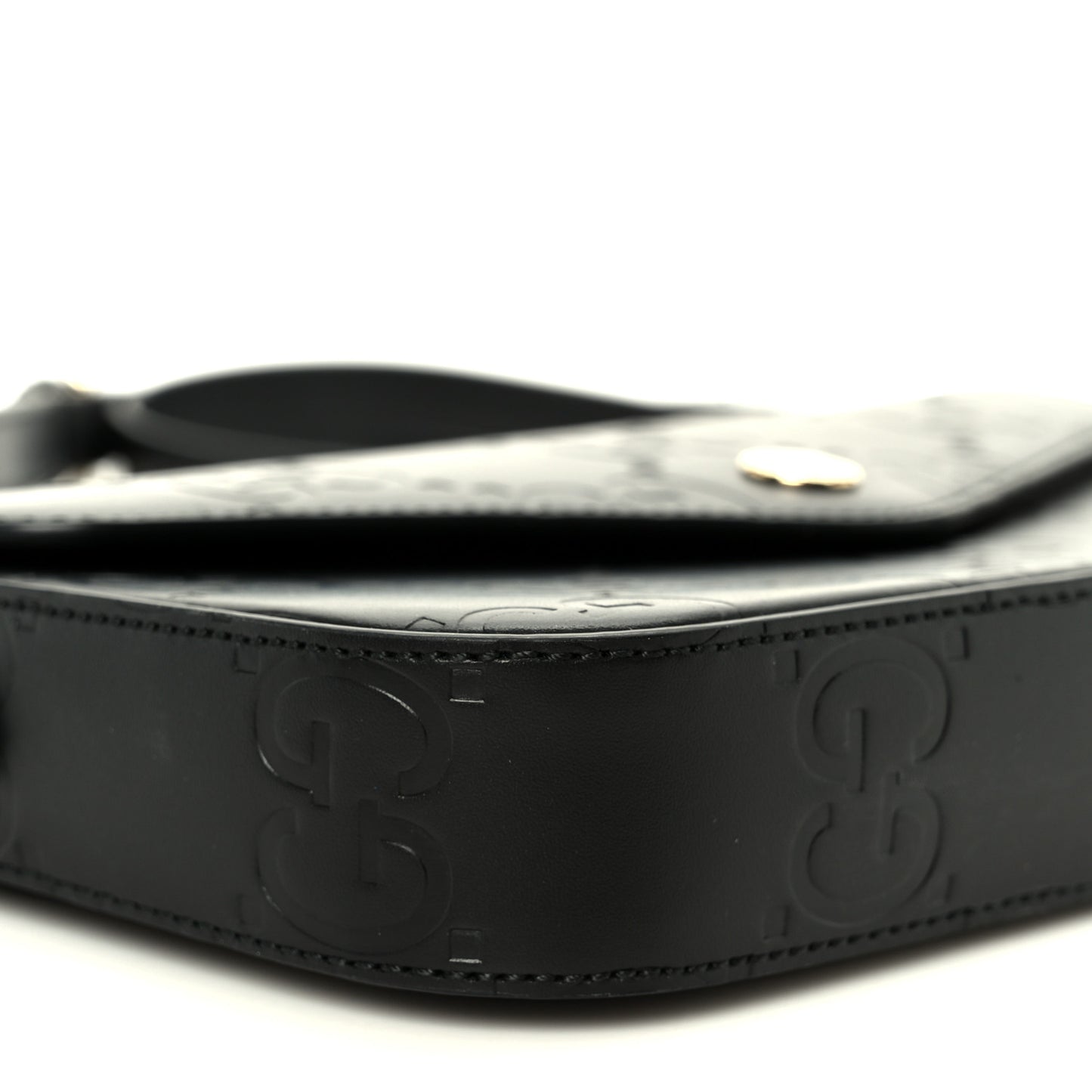 Gilbert Calfskin GG Super Mini Shoulder Bag Black