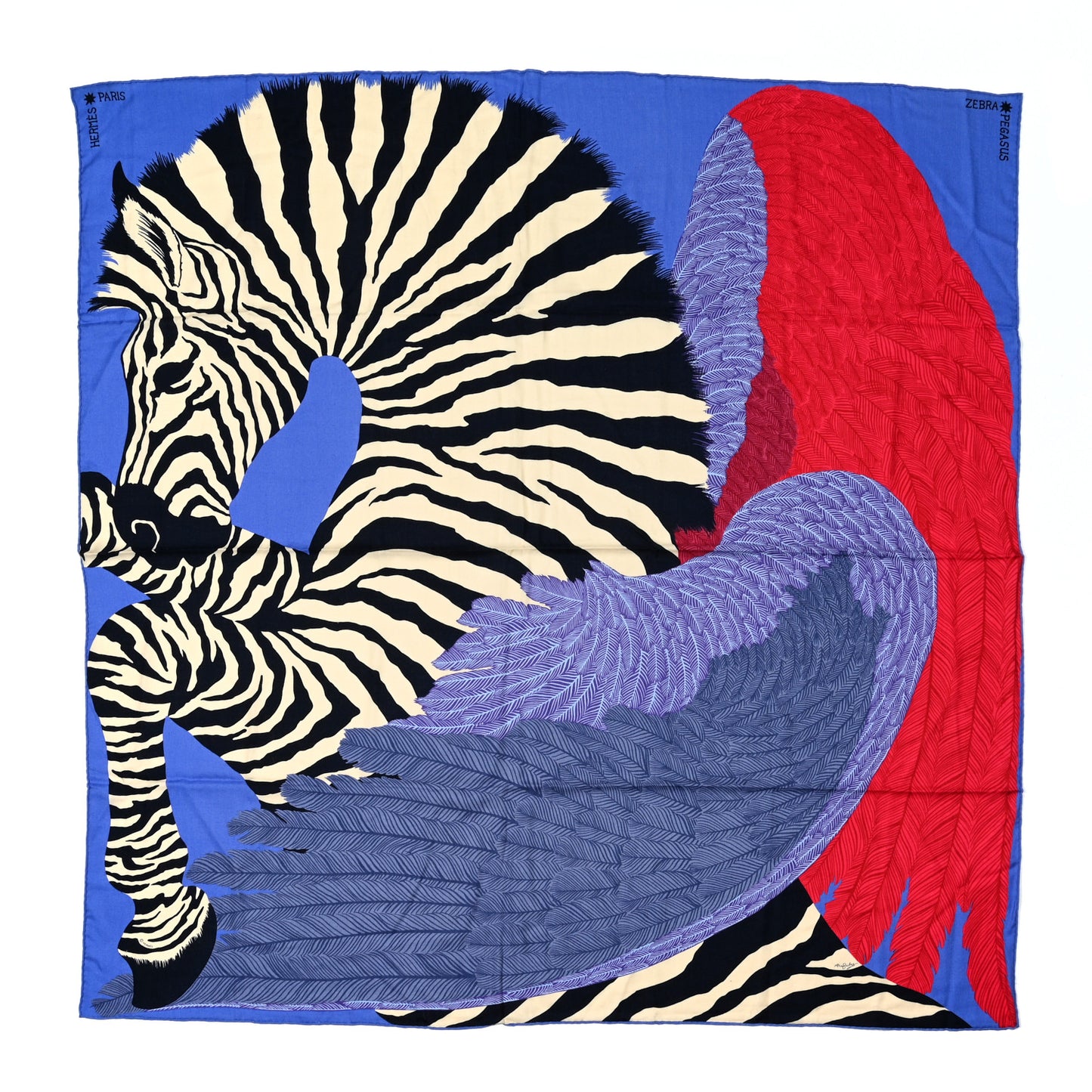 Cashmere Silk Zebra Pegasus Shawl 140 Lavender Fuchsia Marine
