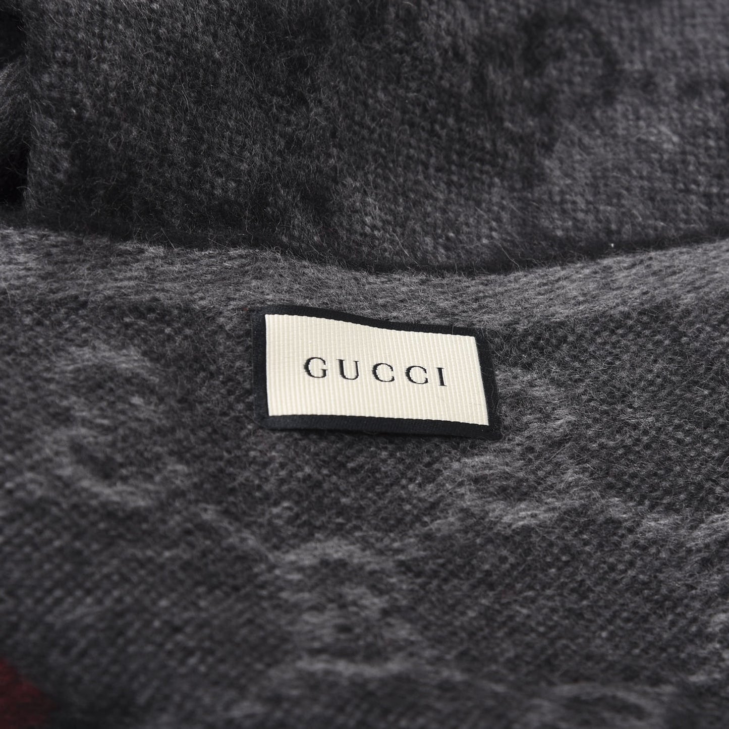 Wool Angora Monogram Web New Nikky Scarf Lead Dark Green