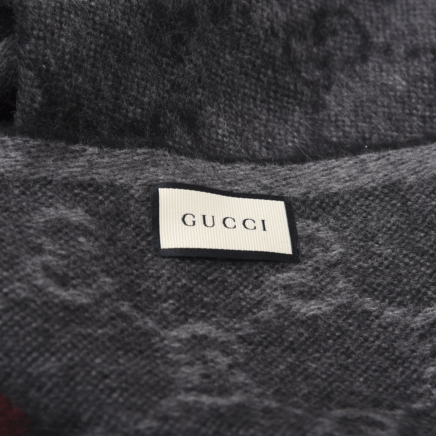 Gucci Wool Angora Monogram Web New Nikky Scarf Lead Dark Green 4 of 4