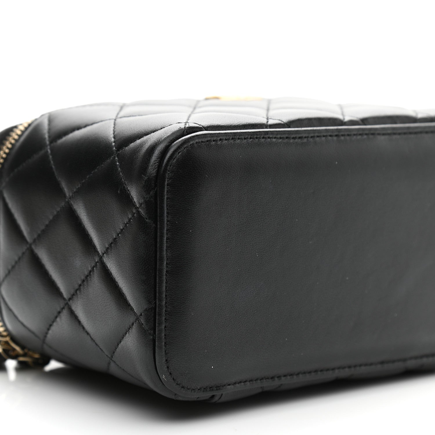 Chanel Lambskin Quilted Small Top Handle Vanity Case With Chain Black 9 of 11