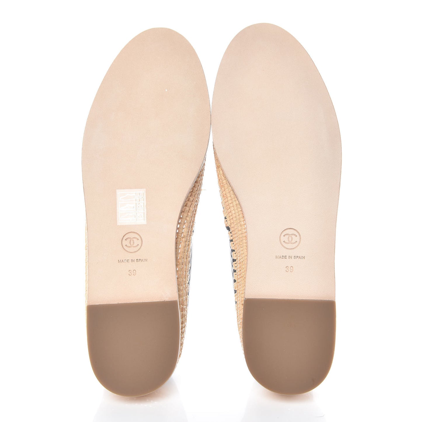 Lambskin Grosgrain CC Espadrilles 39 Grey Black