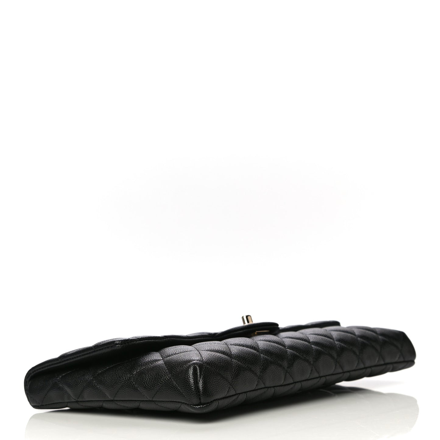 Caviar Quilted Flap Clutch Black