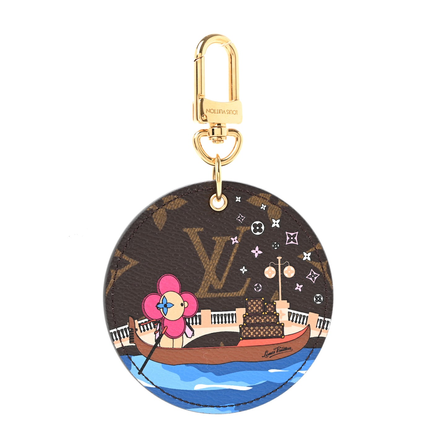 Monogram 2019 Christmas Animation Venice Bag Charm Key Ring Blue