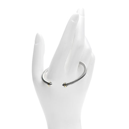 David Yurman Sterling Silver 18K Yellow Gold 4mm Cable Classics Bracelet 2 of 5