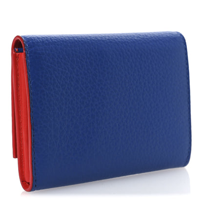 Versace Grained Calfskin Medusa Card Holder  Blue Rockerfeller Red 4 of 7