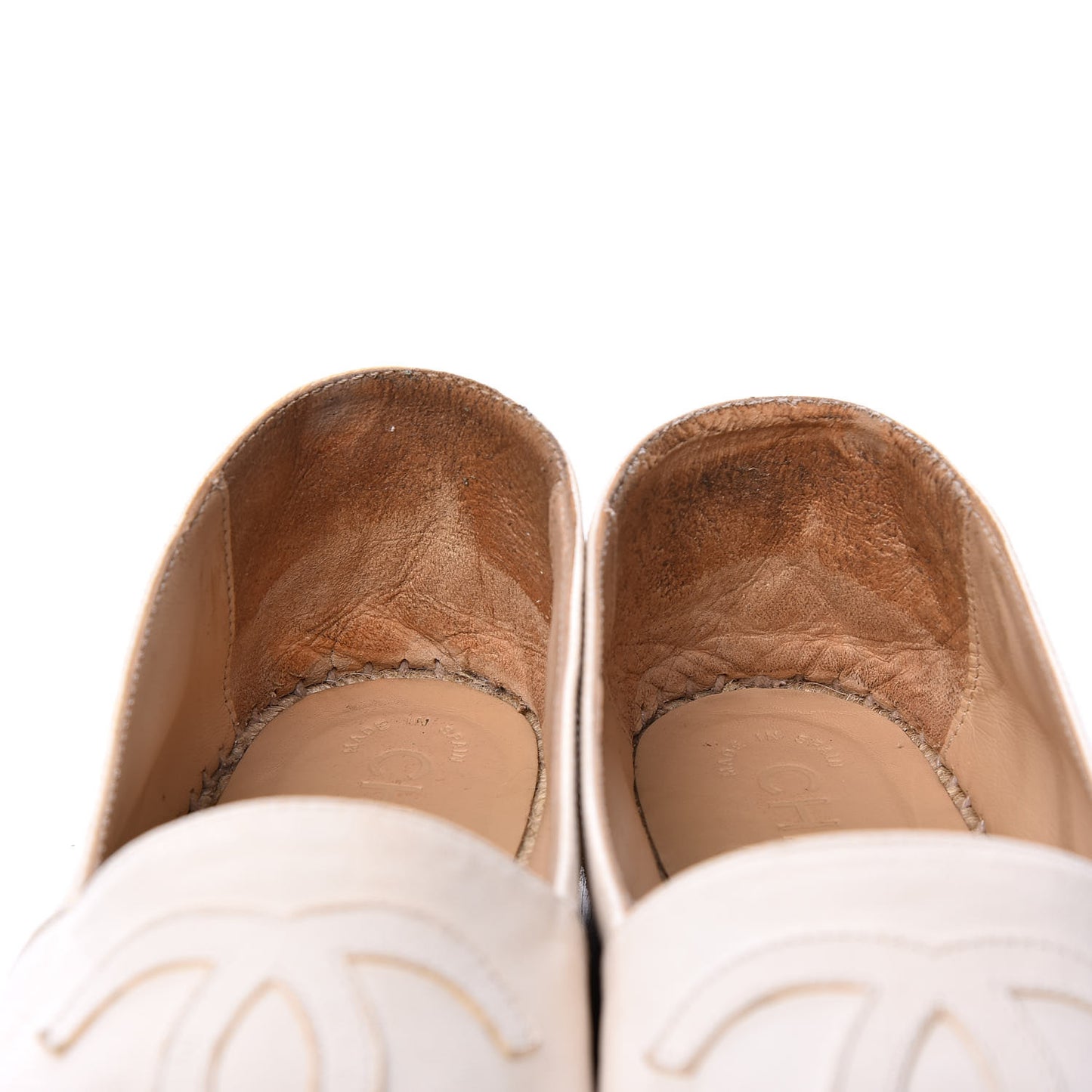 Lambskin CC Espadrilles 38 White Black
