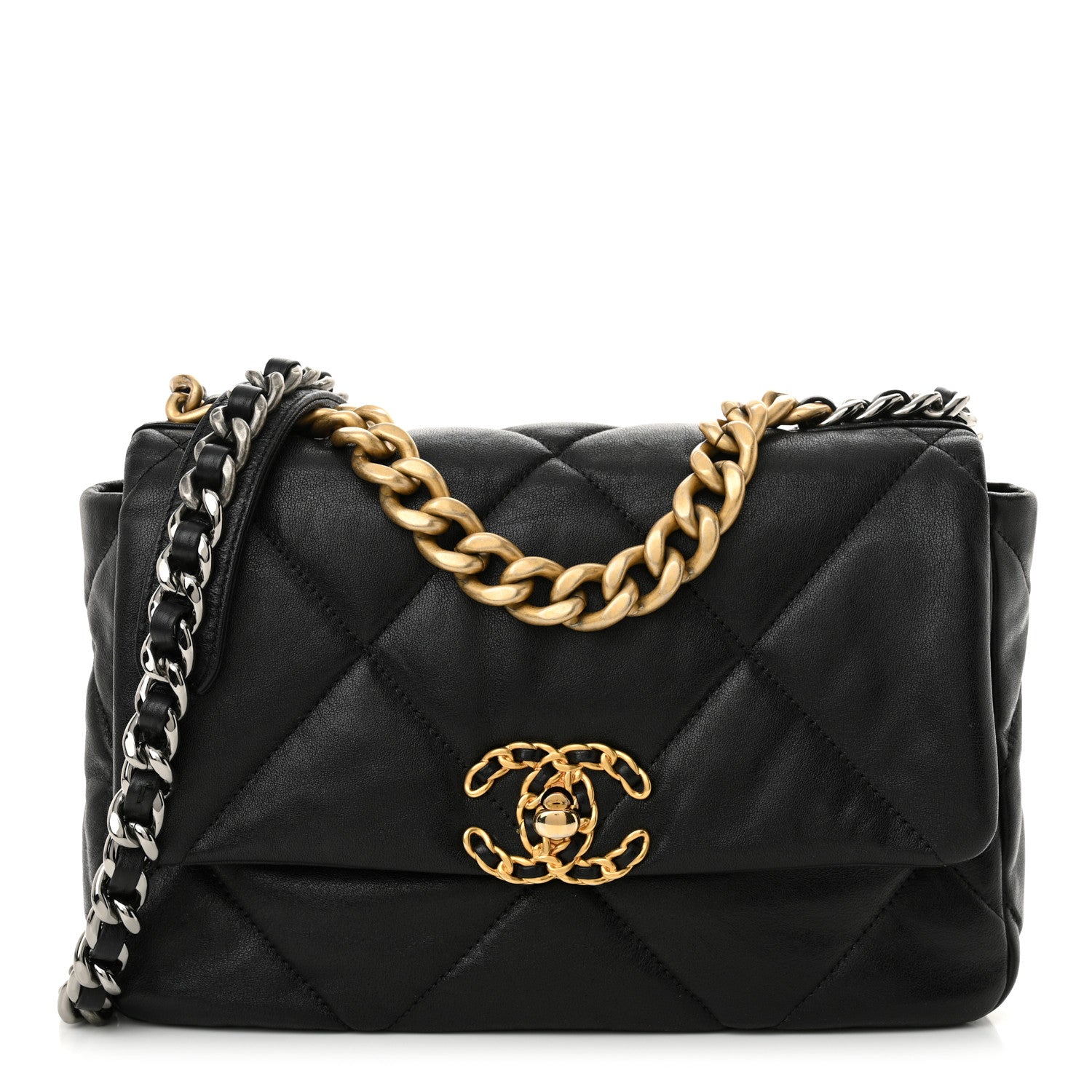 Chanel Lambskin Quilted Medium Chanel 19 Flap Black 1 of 11