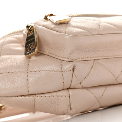 Chanel Iridescent Calfskin Quilted All About Waist Belt Bag Beige 9 of 11