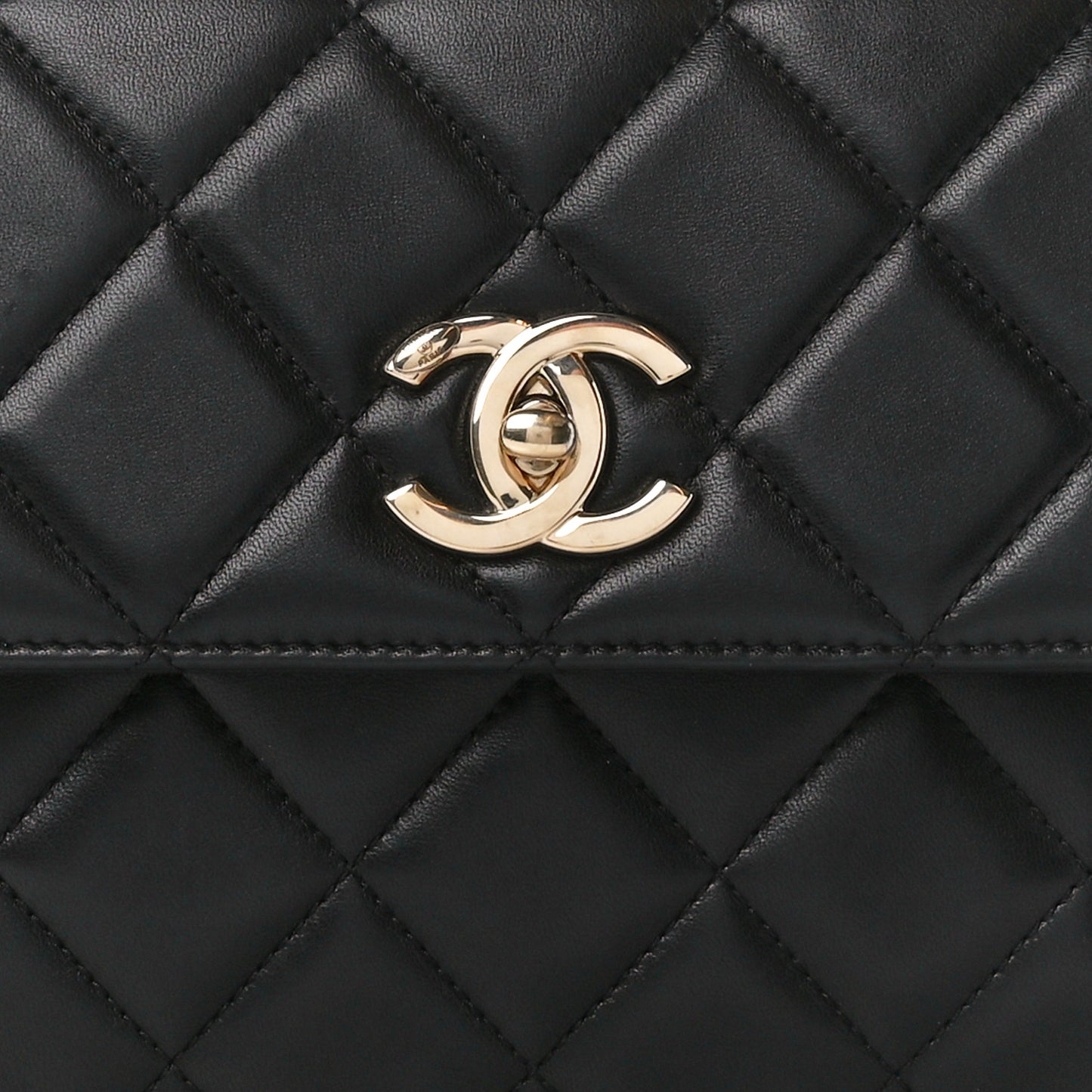 Lambskin Quilted Small Trendy CC Dual Handle Flap Bag Black
