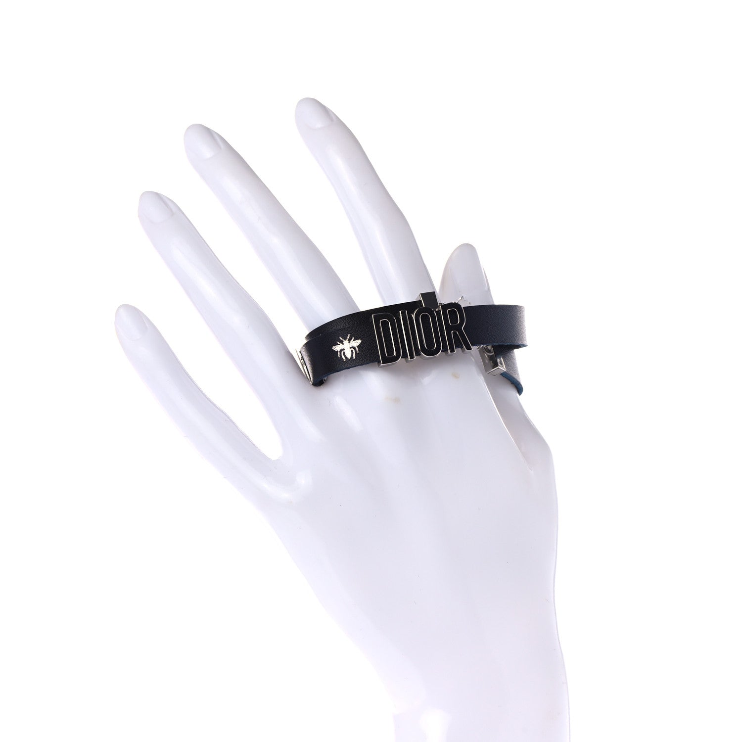 Christian Dior Calfskin Dior Bee Double Bracelet Black 2 of 5