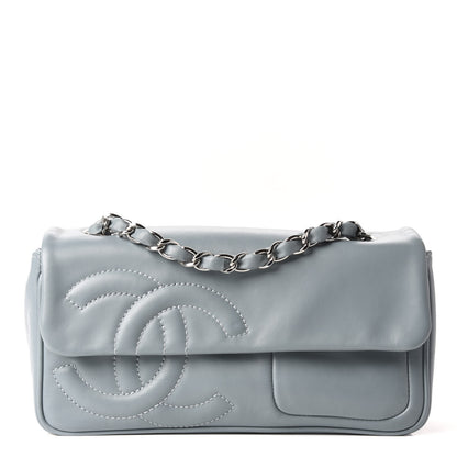 Chanel Lambskin Diagonal CC Chain Flap Light Blue 1 of 9