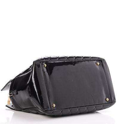 Chanel Patent Quilted Petit Timeless Tote PTT Black 4 of 13