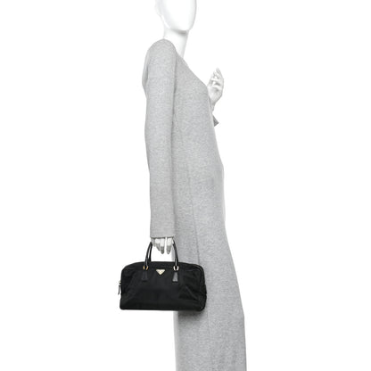 Prada Nylon Saffiano Small Top Handle Bag Black 2 of 14