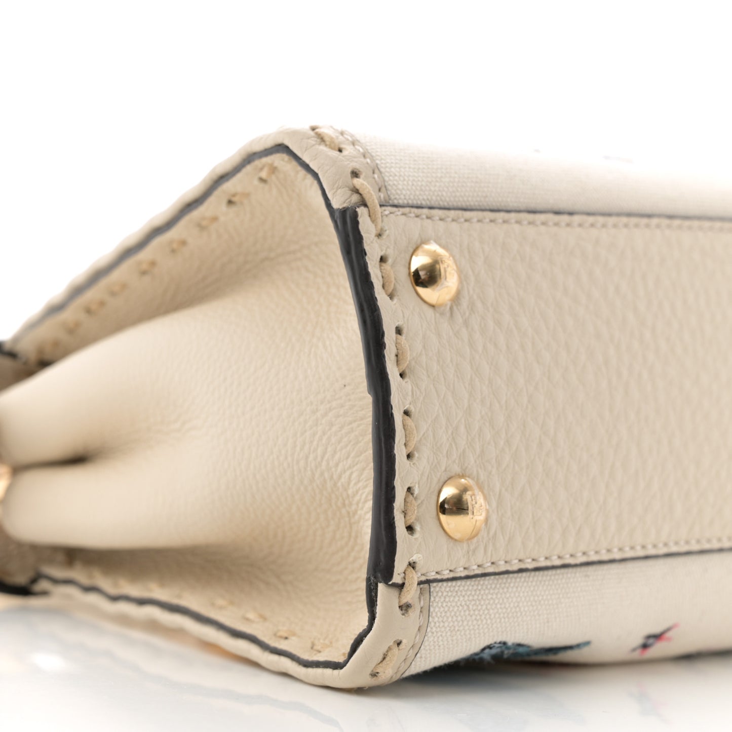 Canvas Cuoio Romano Selleria Astrology Mini Peekaboo Iconic Satchel Camelia