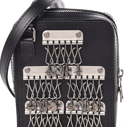 Louis Vuitton Calfskin Flower Charms Danube Messenger Black 6 of 10