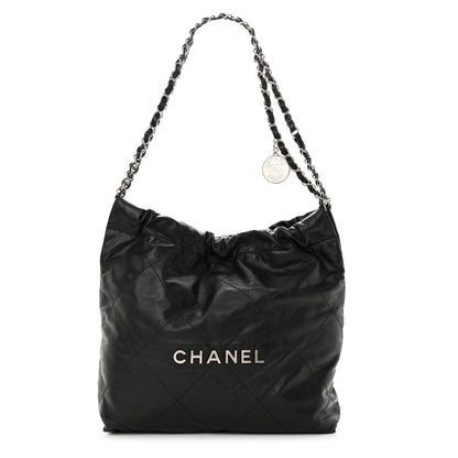 Chanel Shiny Calfskin Quilted Small Chanel 22 Black 1 of 13