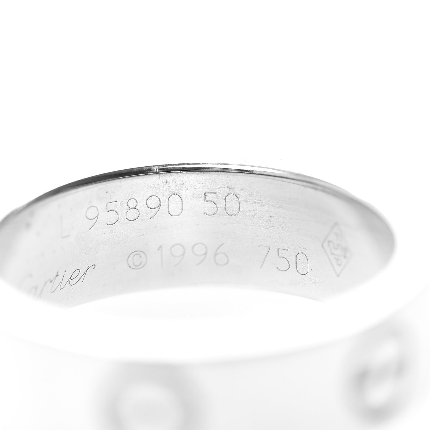 18K White Gold 5.5mm LOVE Ring 50 5.25