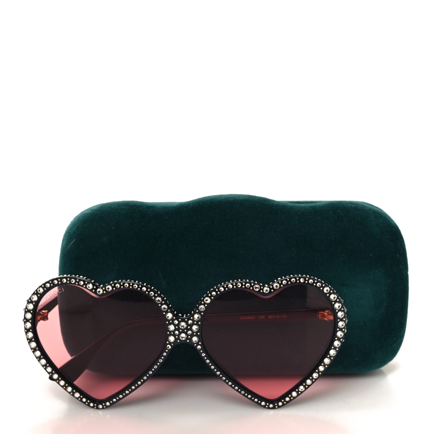 X ELTON JOHN Crystal Heart Sunglasses GG0360S Black