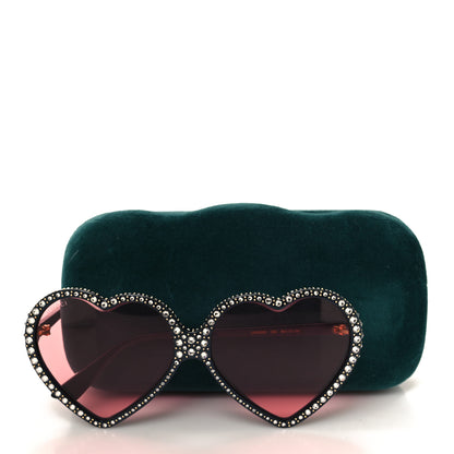 Gucci X ELTON JOHN Crystal Heart Sunglasses GG0360S Black 8 of 8