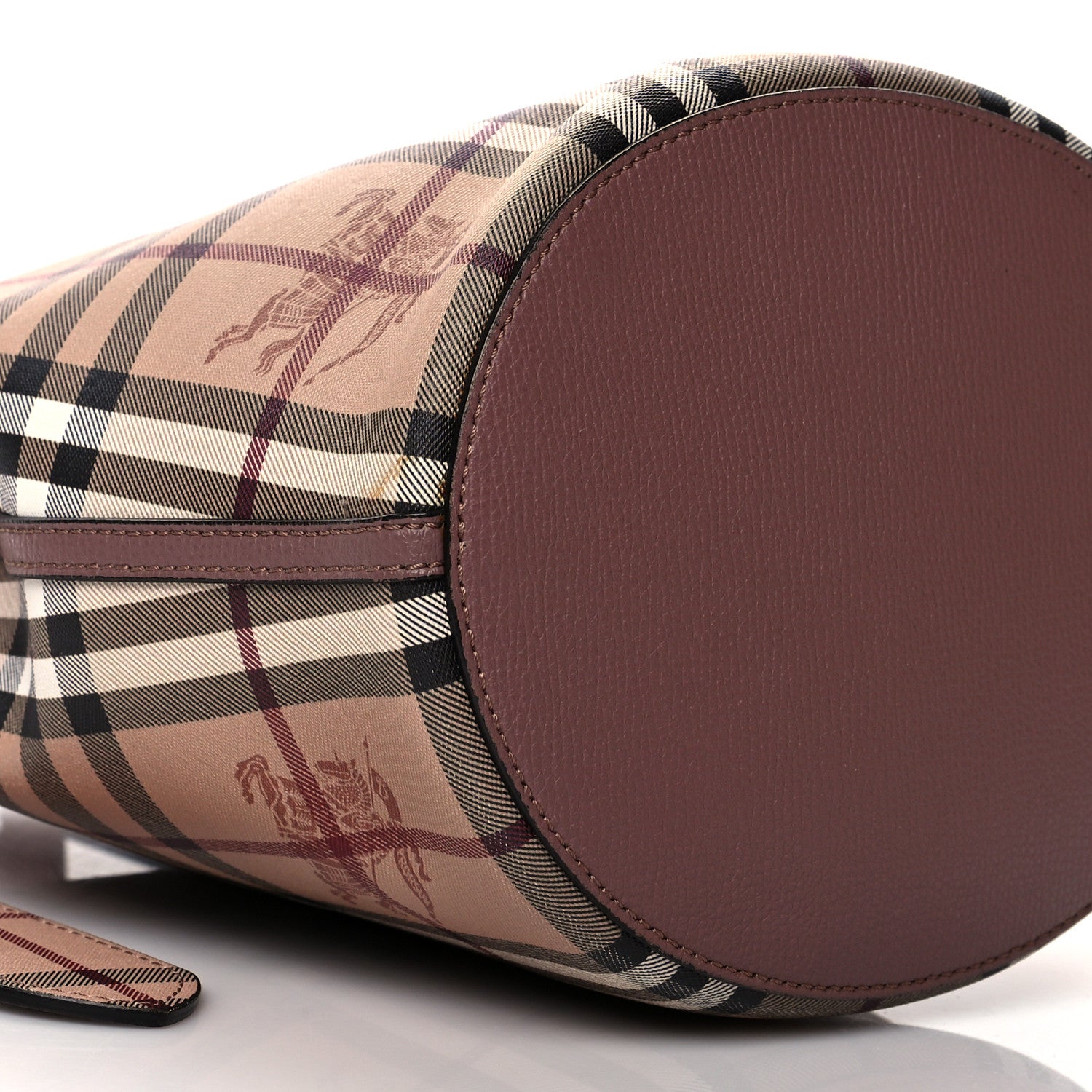 Burberry Haymarket Check Colours Small Lorne Bucket Crossbody Elderberry 7 of 8