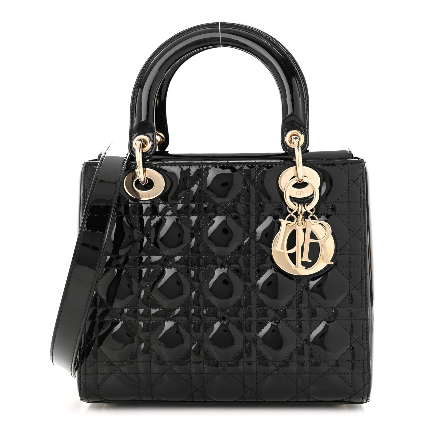 Christian Dior Patent Cannage Medium Lady Dior Black 1 of 12
