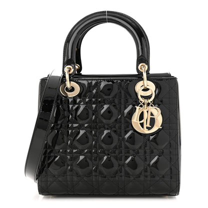 Christian Dior Patent Cannage Medium Lady Dior Black 1 of 12