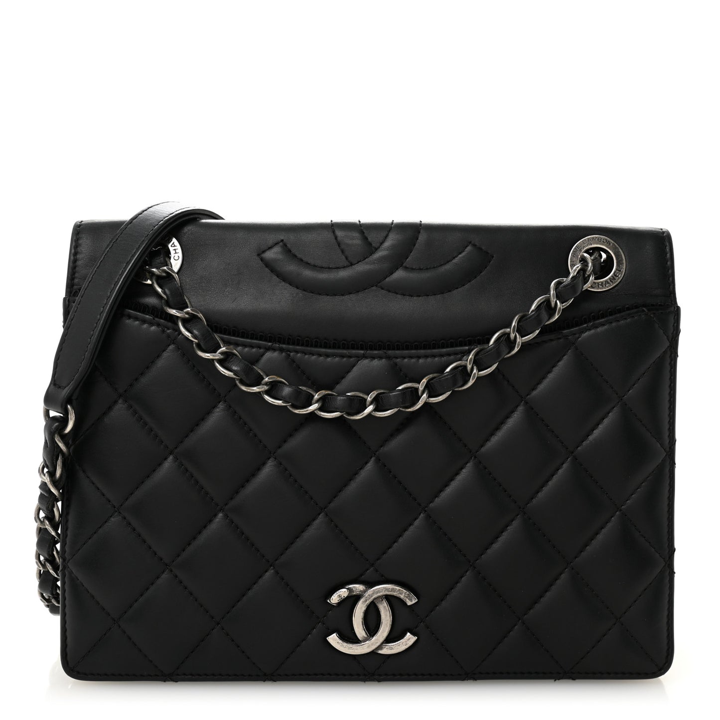 Calfskin Quilted Ballerine Flap Black