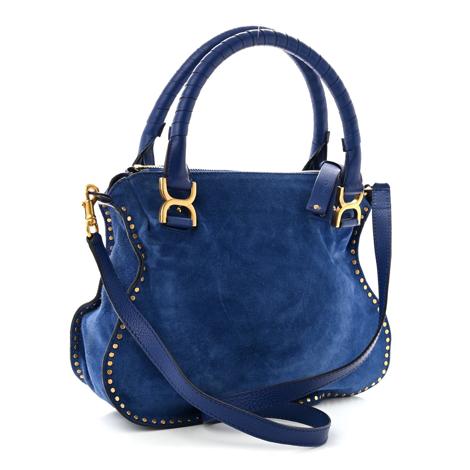 Chloe Suede Braided Medium Marcie Satchel Sea Water 3 of 10