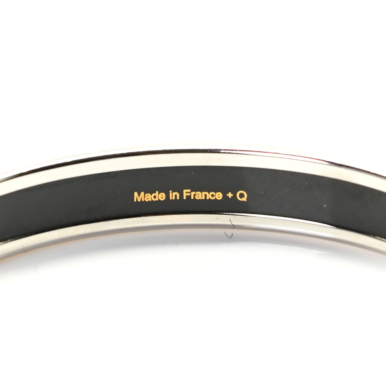 Hermes Enamel Printed Narrow Caleche Bracelet 70 White 4 of 9