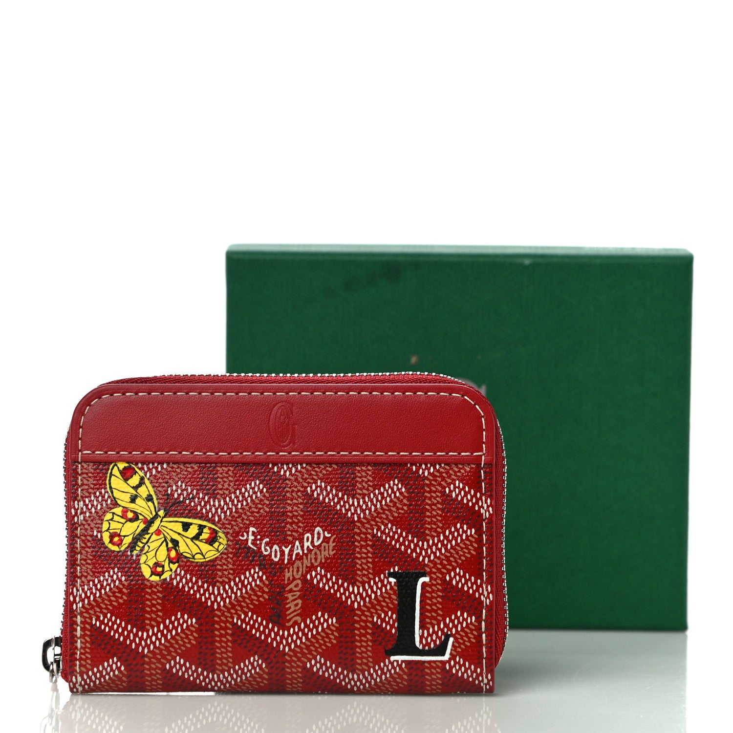 Goyard Goyardine Matignon Porte Monnaei Wallet Red 10 of 10
