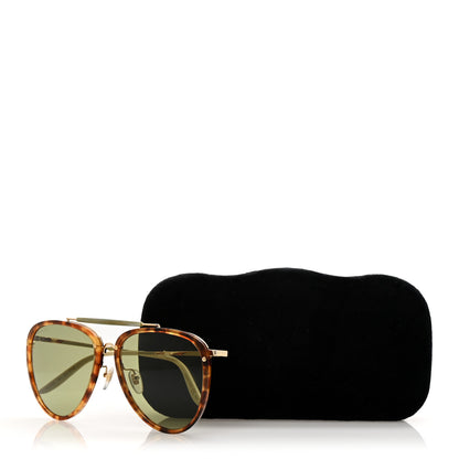 Gucci Aviator Sunglasses GG0672S Havana Gold Green 8 of 8