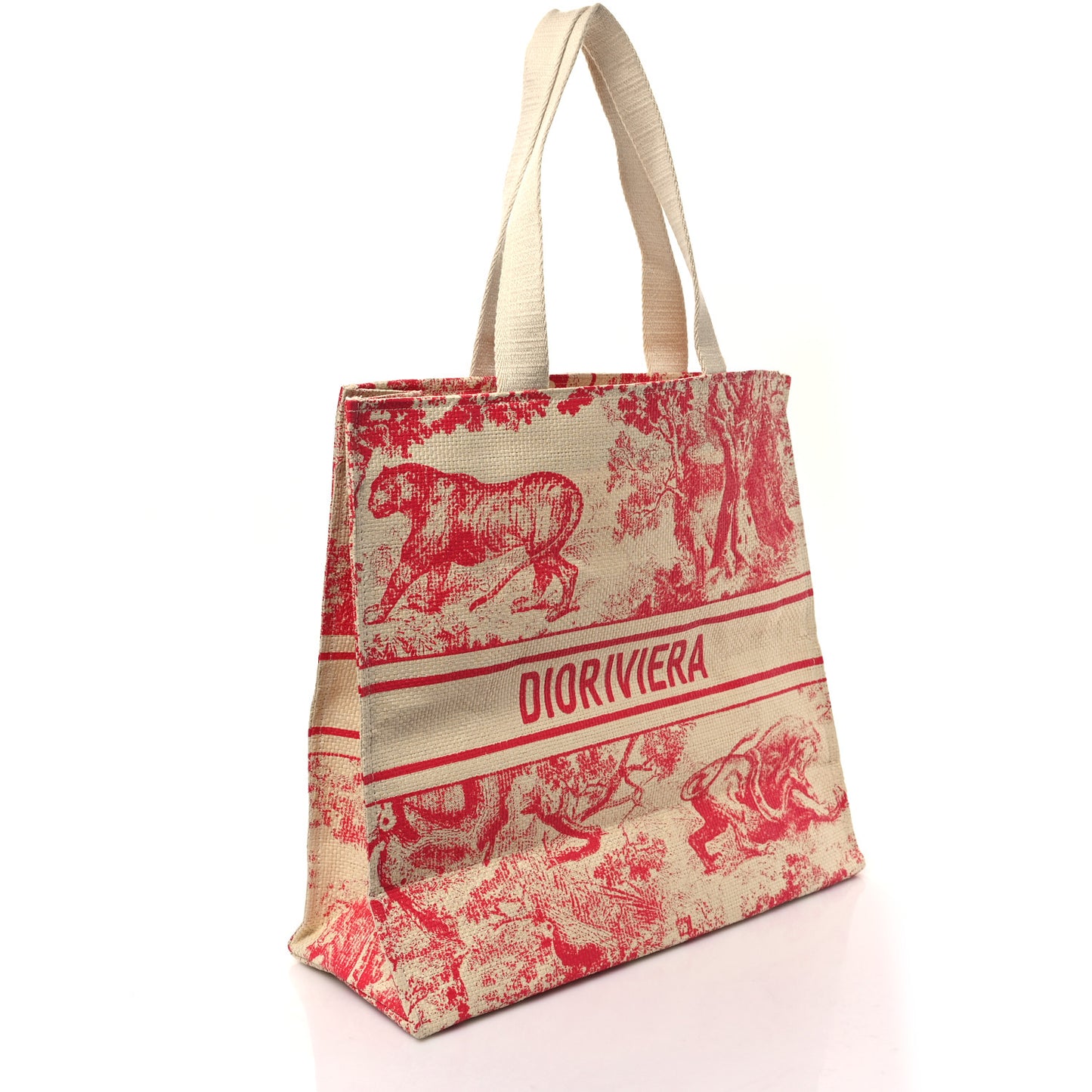 Straw Dioriviera Tote Pink