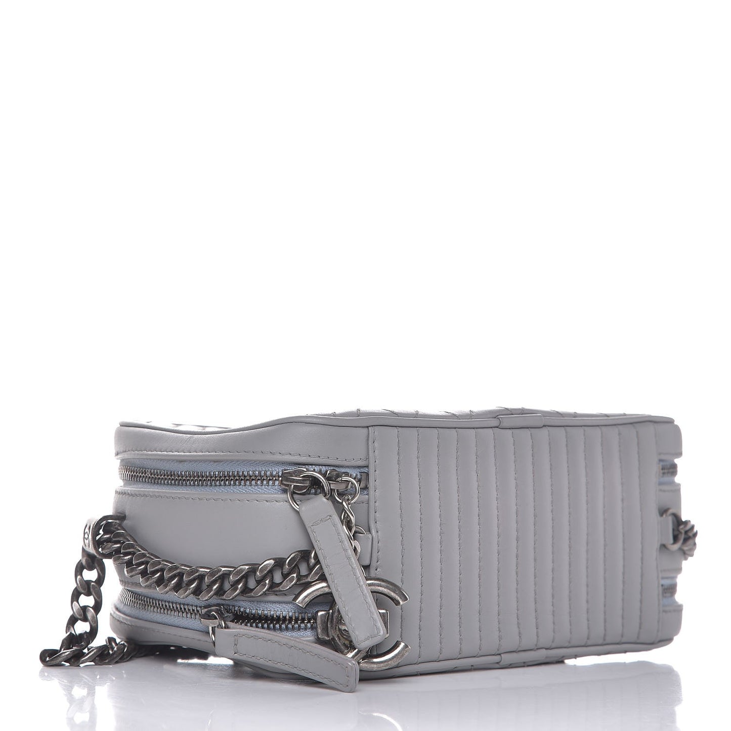 Lambskin Quilted Small Coco Boy Camera Case Grey