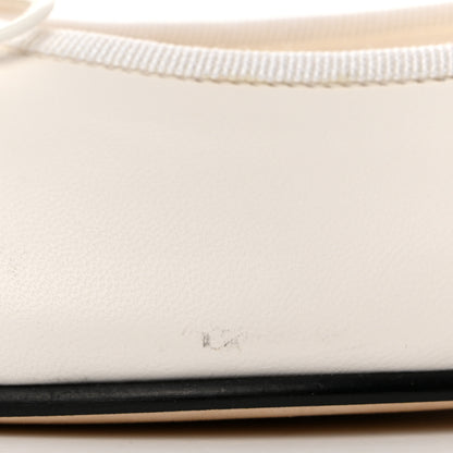 Chanel Lambskin Cap Toe CC Ballerina Flats 39 White Black 9 of 10