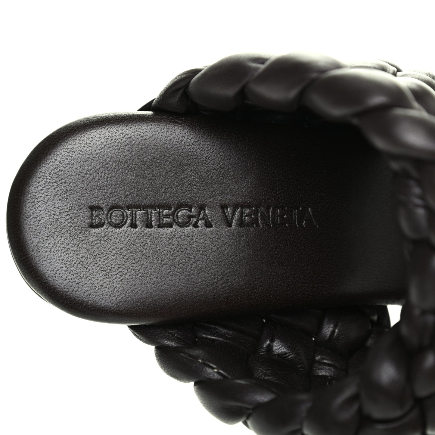 Nappa Twisted Padded Intrecciato Curve Slide Sandals 37 Fondant