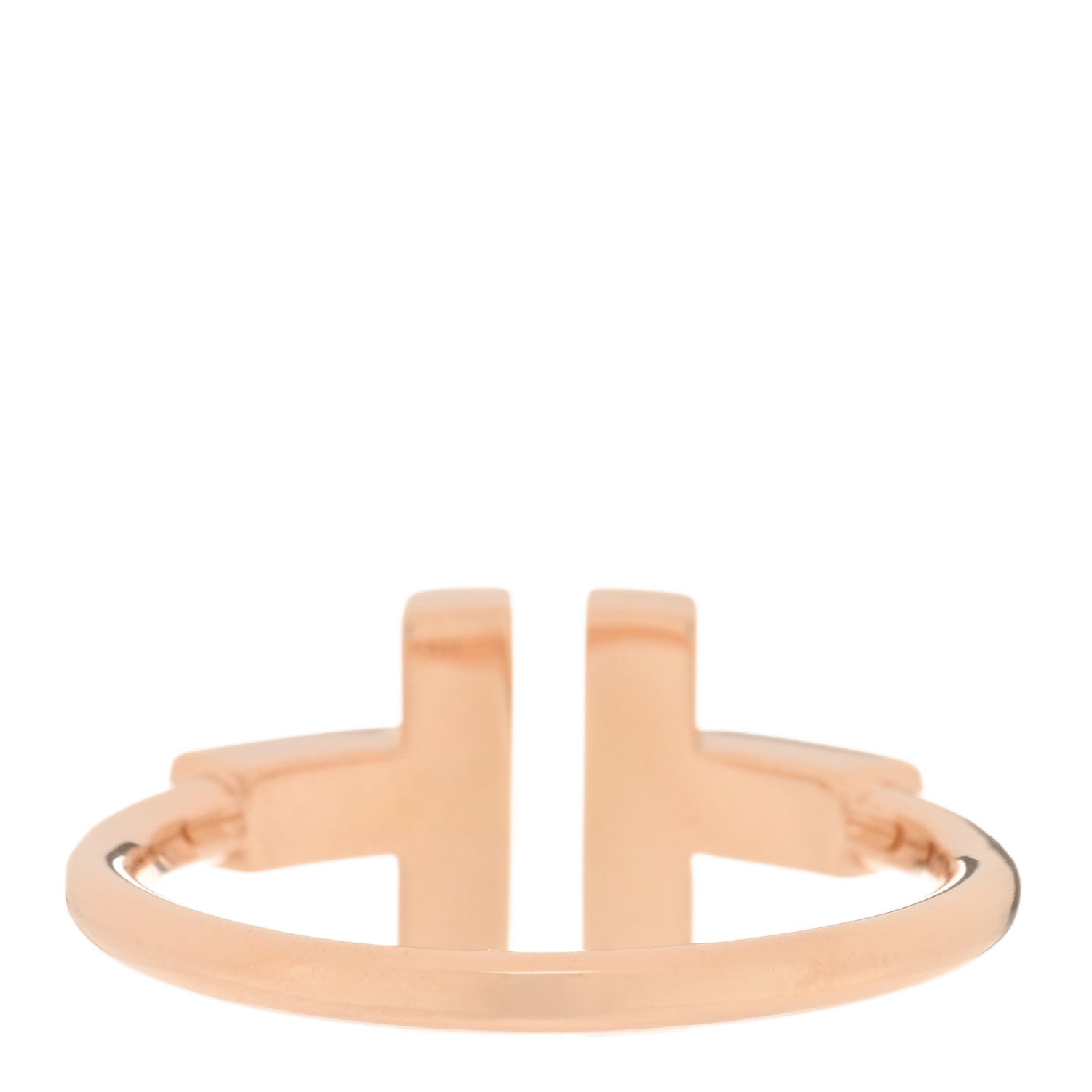 Tiffany 18K Rose Gold Mother of Pearl T Wire Ring 53 6.5 3 of 5